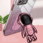 For Xiaomi 13 Pro 5G Phone Case Glitter Powder Electroplated Cover with Astronaut Kickstand
