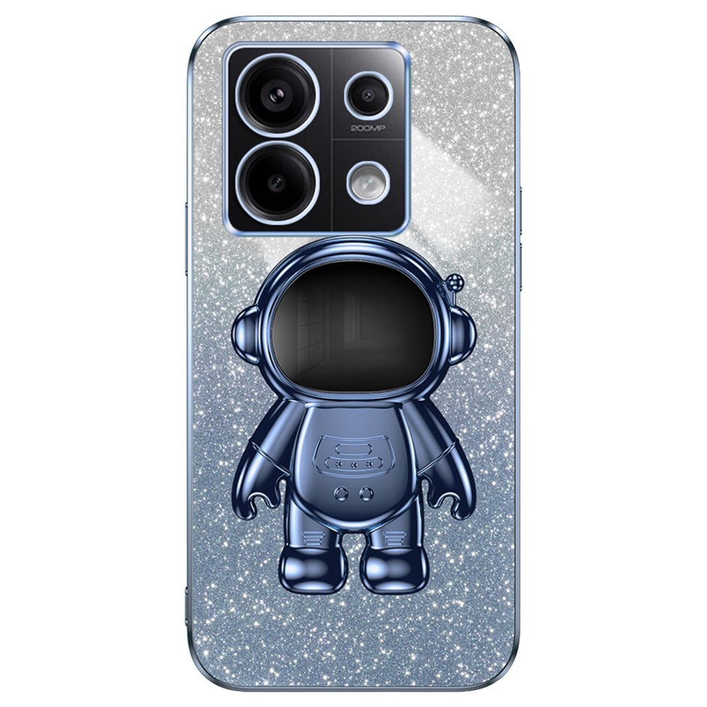 For Xiaomi Poco X6 5G / Redmi Note 13 Pro 5G Case Electroplating Astronaut Kickstand Phone Cover