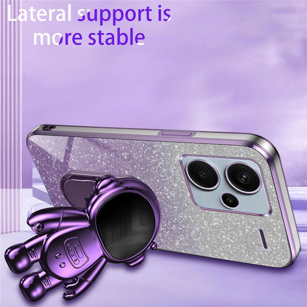 For Xiaomi Redmi Note 13 Pro+ 5G Phone Case Astronaut Kickstand Anti-shock Electroplated Cover