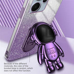 For Xiaomi Redmi Note 13 Pro+ 5G Phone Case Astronaut Kickstand Anti-shock Electroplated Cover