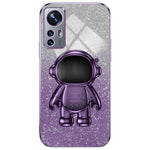 For Xiaomi 12 Lite 5G Cellphone Case PC+TPU Electroplating Astronaut Kickstand Protective Cover
