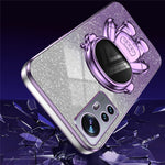 For Xiaomi 12 Lite 5G Cellphone Case PC+TPU Electroplating Astronaut Kickstand Protective Cover
