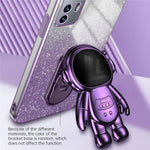 For Xiaomi 12 Lite 5G Cellphone Case PC+TPU Electroplating Astronaut Kickstand Protective Cover