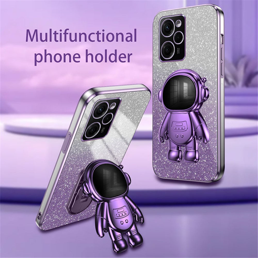 For Xiaomi Redmi Note 12 Pro Speed 5G/Poco X5 Pro 5G Case PC+TPU Electroplating Astronaut Kickstand Cover