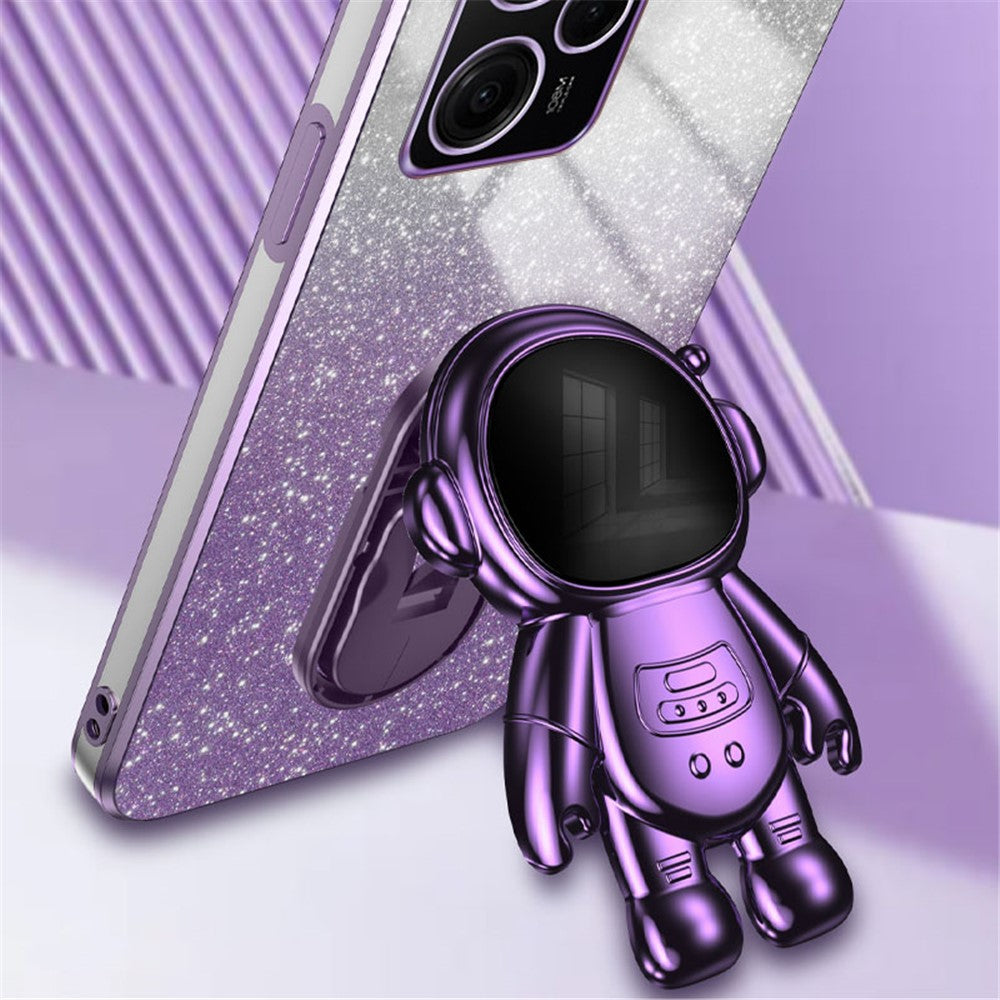 Xiaomi Redmi Note 12 Pro Speed 5G / Poco X5 Pro 5G-skal PC+TPU-galvaniserat Astronaut-stativskydd