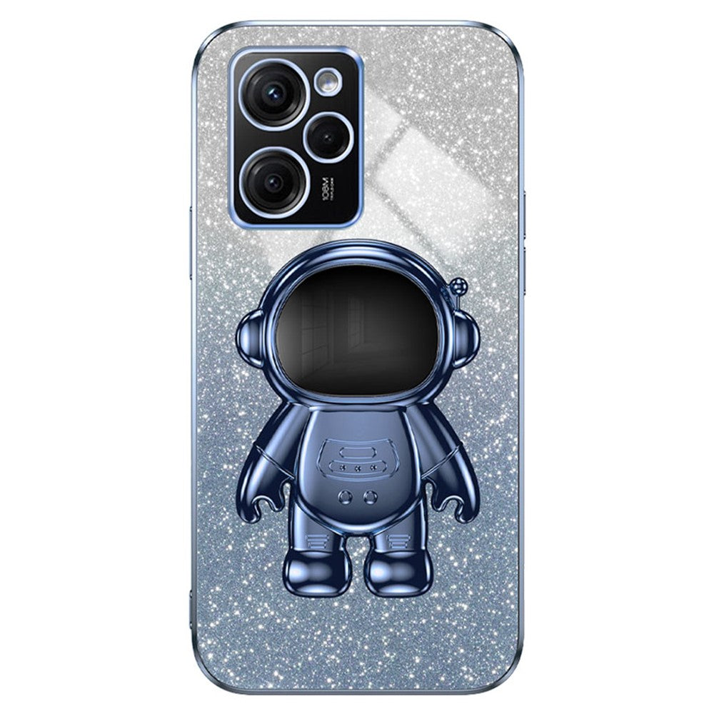 Xiaomi Redmi Note 12 Pro Speed 5G / Poco X5 Pro 5G-skal PC+TPU-galvaniserat Astronaut-stativskydd