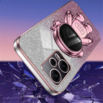 For Xiaomi Redmi Note 12 Pro 5G Cell Phone Case Stylish Glitter Powder PC+TPU Cover with Kickstand