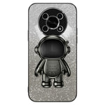 PC+TPU Case for Honor X30 5G , Glitter Powder Astronaut Kickstand Phone Cover