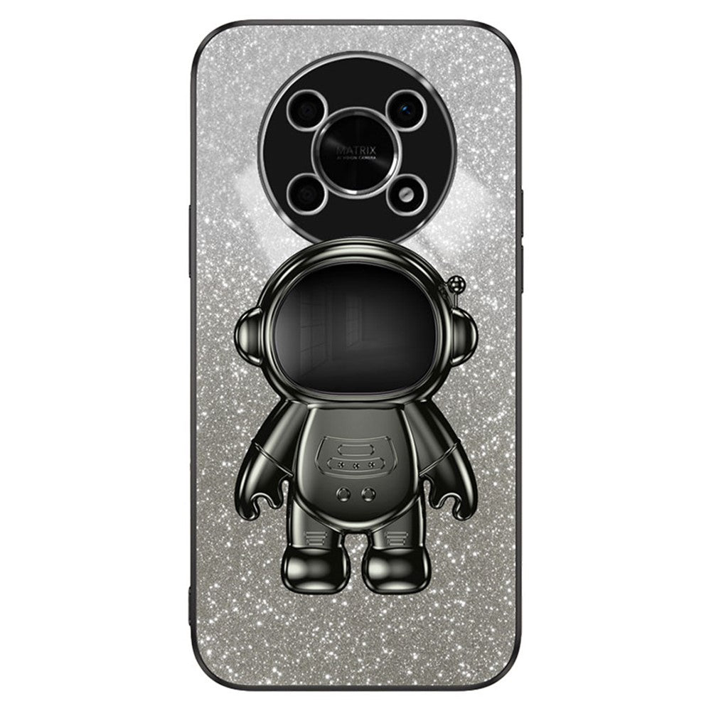 PC+TPU Case for Honor X30 5G , Glitter Powder Astronaut Kickstand Phone Cover