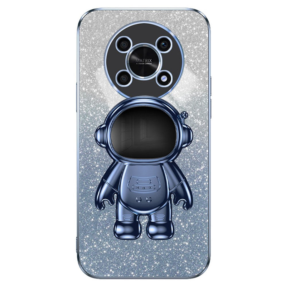 PC+TPU Case for Honor X30 5G , Glitter Powder Astronaut Kickstand Phone Cover