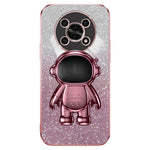 PC+TPU Case for Honor X30 5G , Glitter Powder Astronaut Kickstand Phone Cover