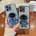 For Honor X50i+ 5G Electroplating PC+TPU Case Astronaut Kickstand Phone Cover
