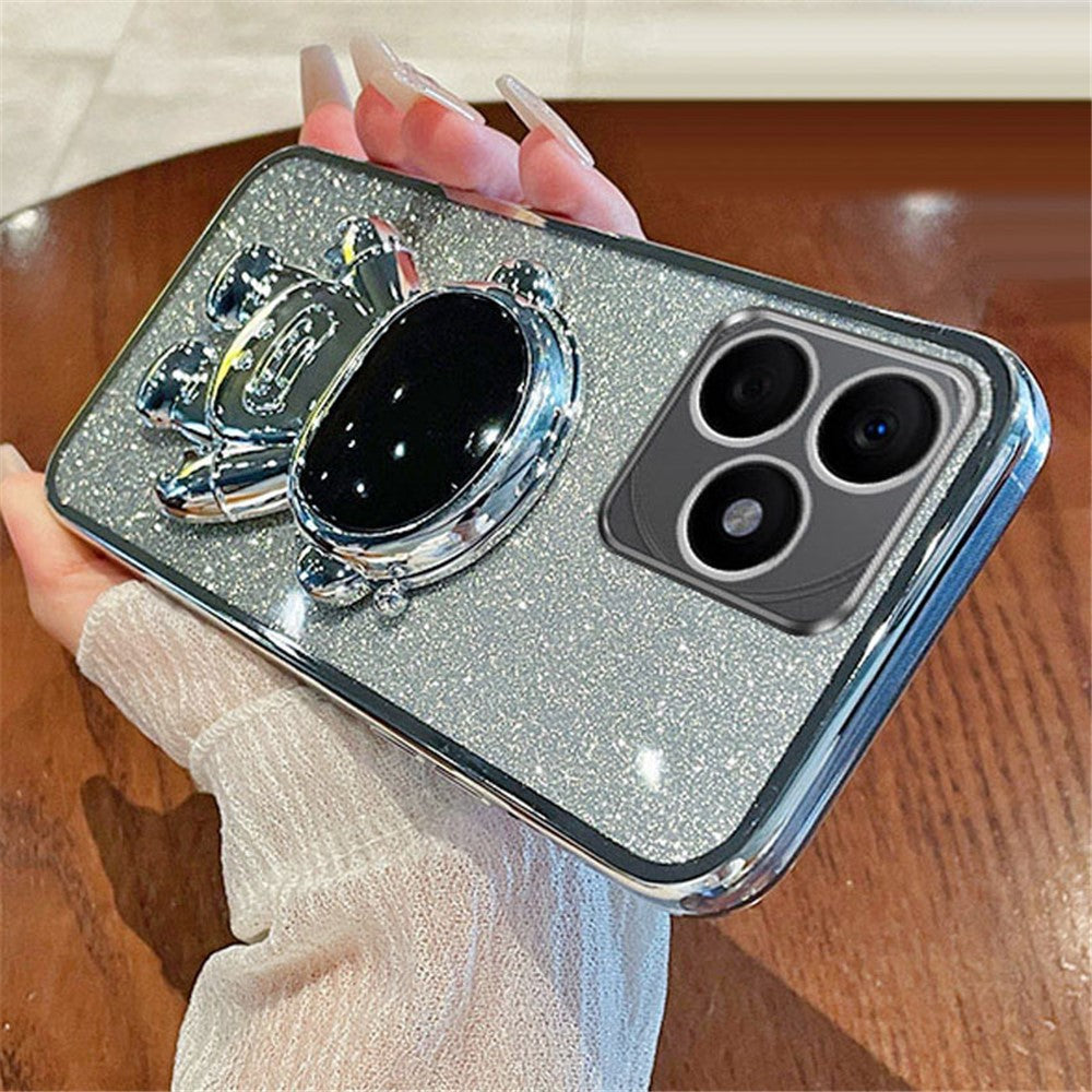 For Honor X50i+ 5G Electroplating PC+TPU Case Astronaut Kickstand Phone Cover