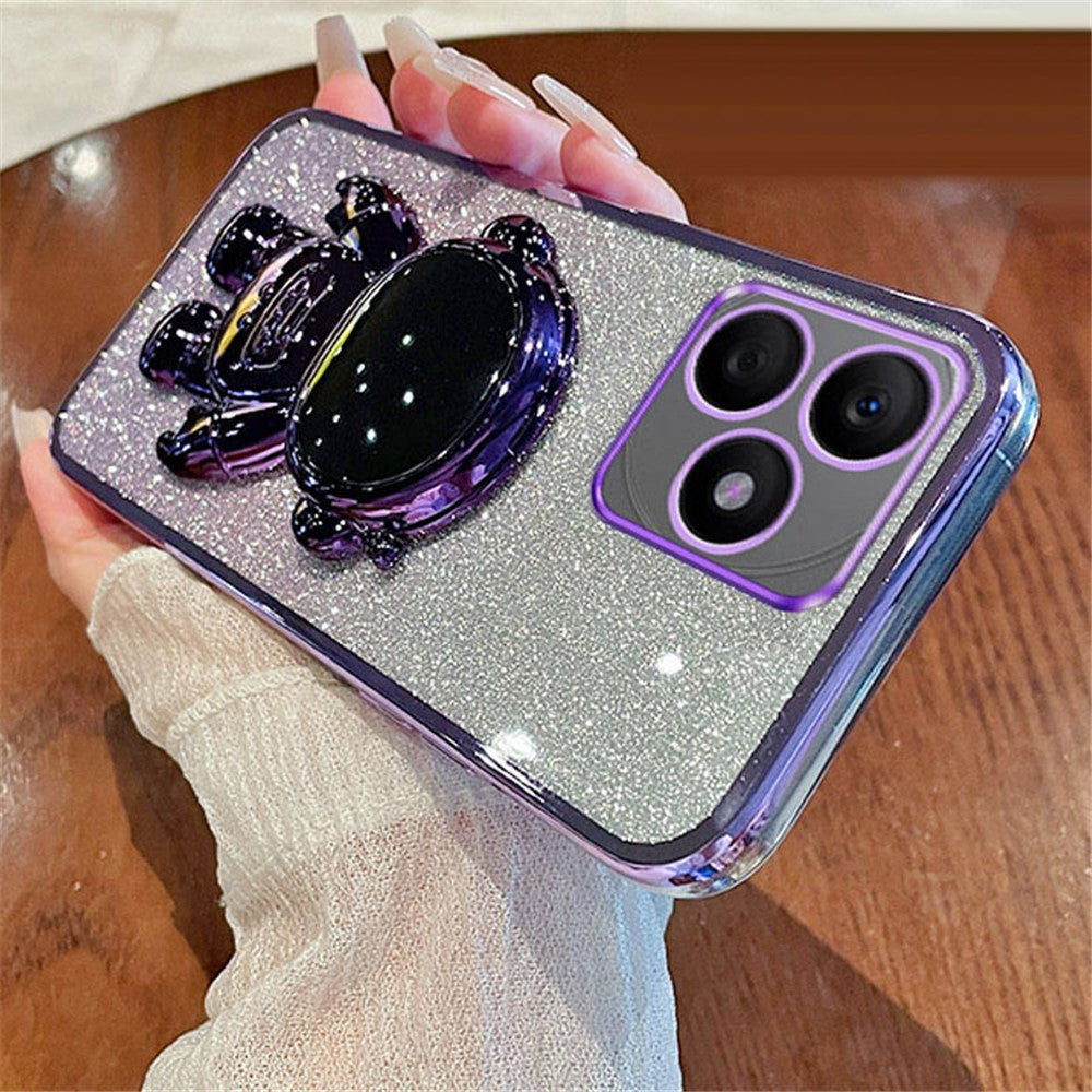 For Honor X50i+ 5G Electroplating PC+TPU Case Astronaut Kickstand Phone Cover