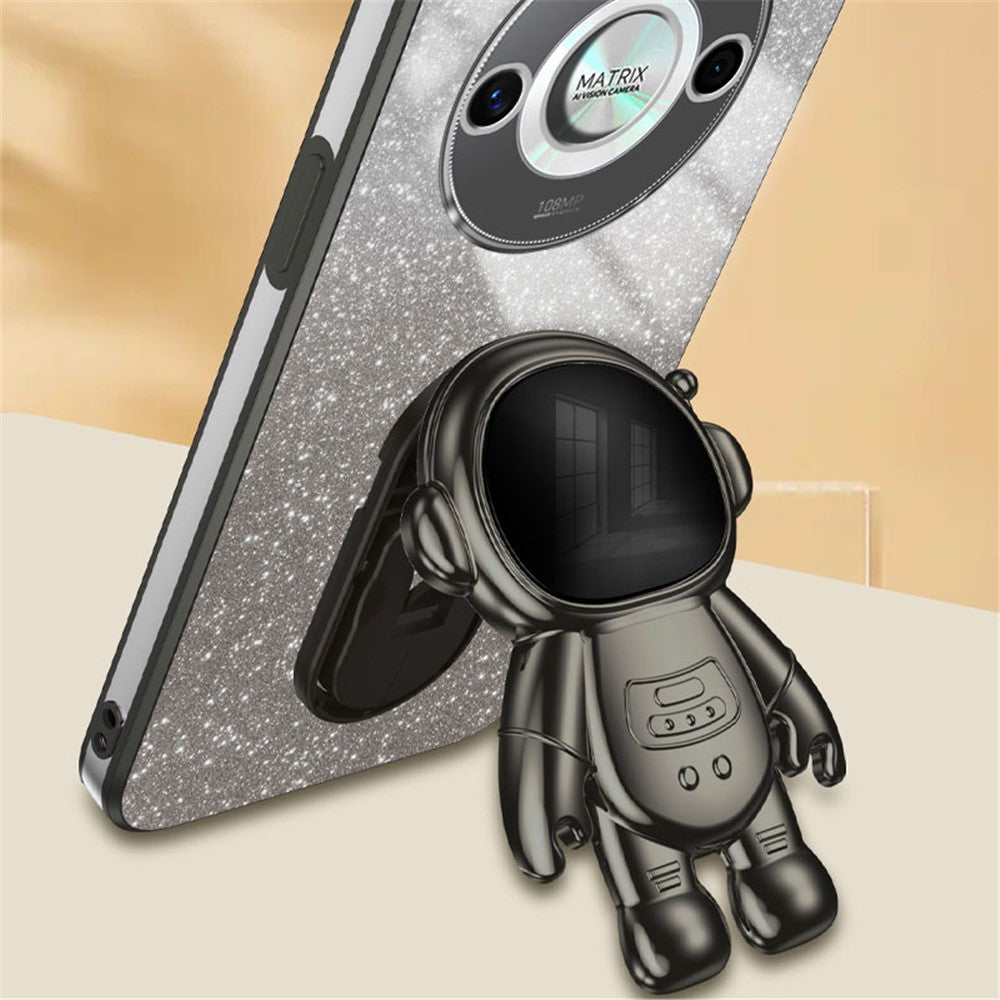 For Honor X50 5G Glitter Powder PC+TPU Case Astronaut Kickstand Phone Cover