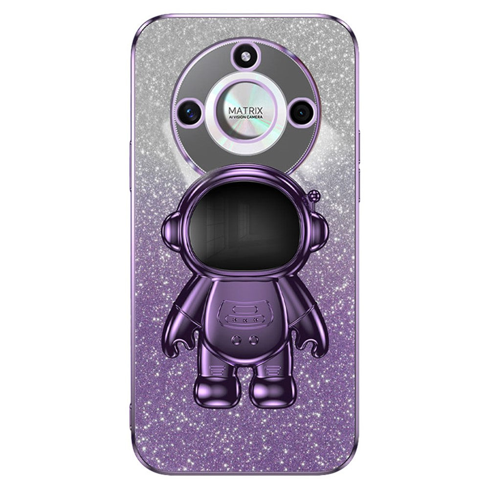 For Honor X50 5G Glitter Powder PC+TPU Case Astronaut Kickstand Phone Cover