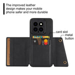 For Xiaomi 14 Case Card Holder PU Leather Coated TPU Kickstand Phone Cover