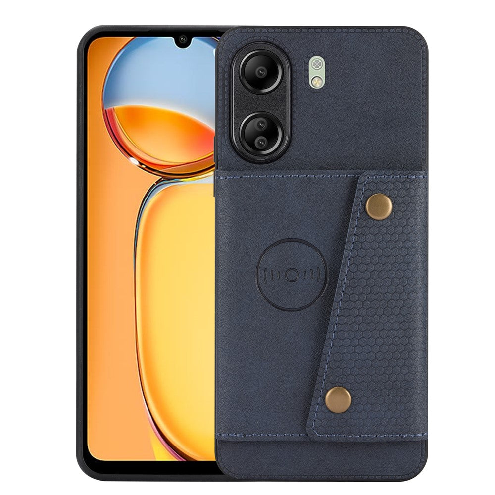 For Xiaomi Redmi 13C 4G / Poco C65 4G Kickstand Case Card Holder Leather + TPU Cover