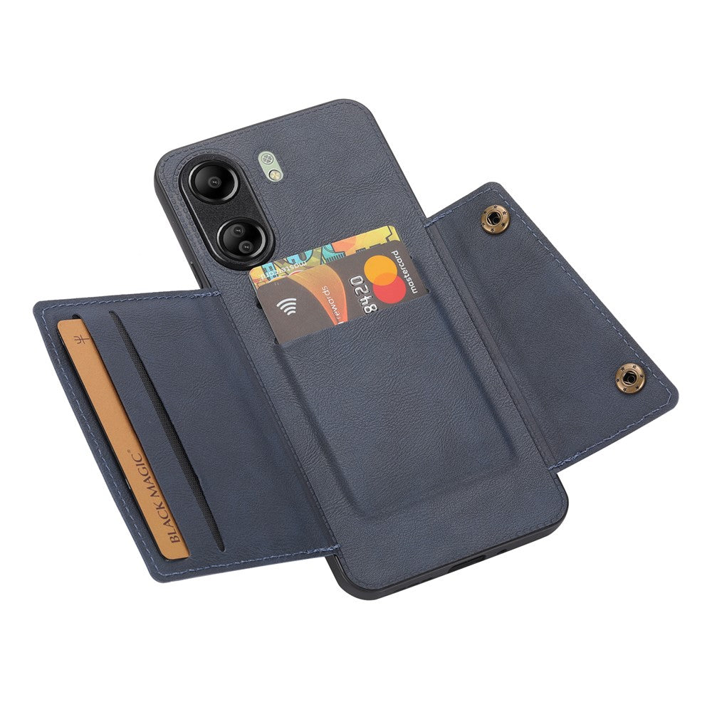 For Xiaomi Redmi 13C 4G / Poco C65 4G Kickstand Case Card Holder Leather + TPU Cover