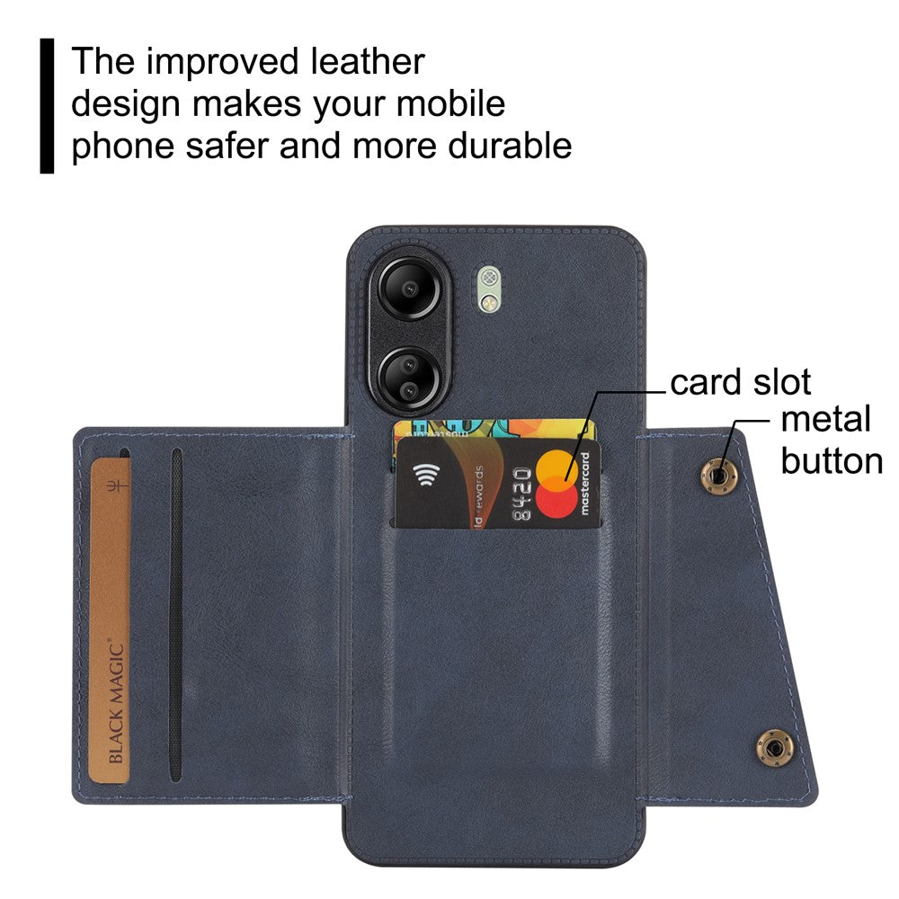 For Xiaomi Redmi 13C 4G / Poco C65 4G Kickstand Case Card Holder Leather + TPU Cover