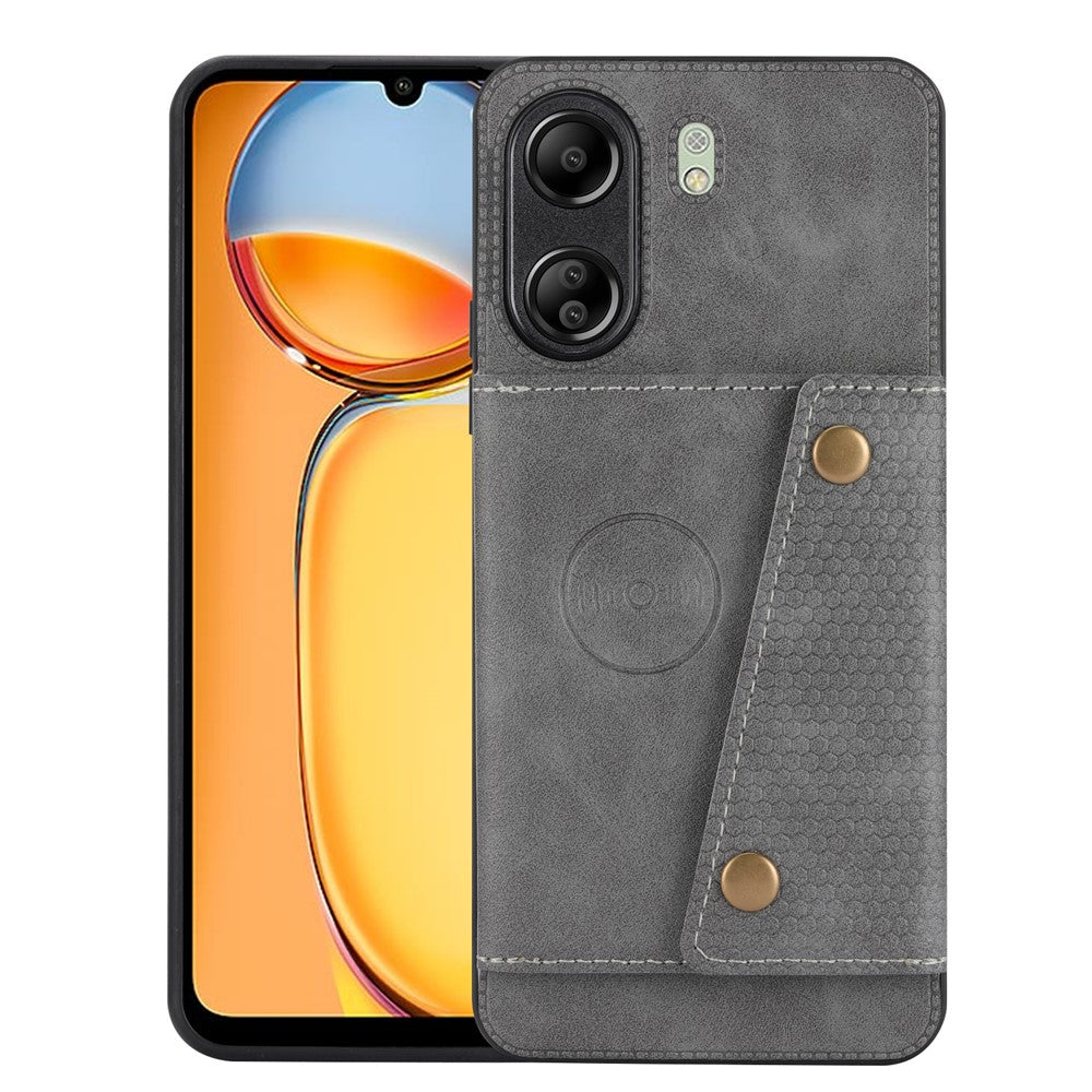 For Xiaomi Redmi 13C 4G / Poco C65 4G Kickstand Case Card Holder Leather + TPU Cover