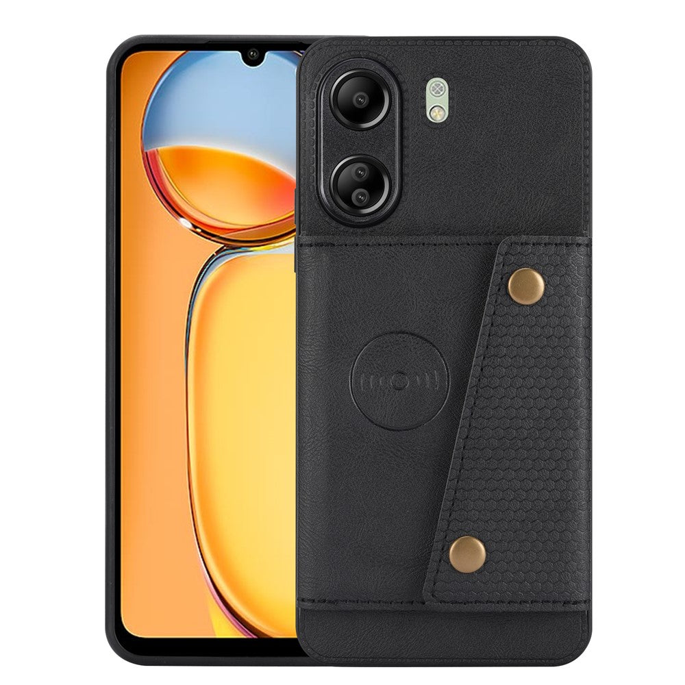 For Xiaomi Redmi 13C 4G / Poco C65 4G Kickstand Case Card Holder Leather + TPU Cover