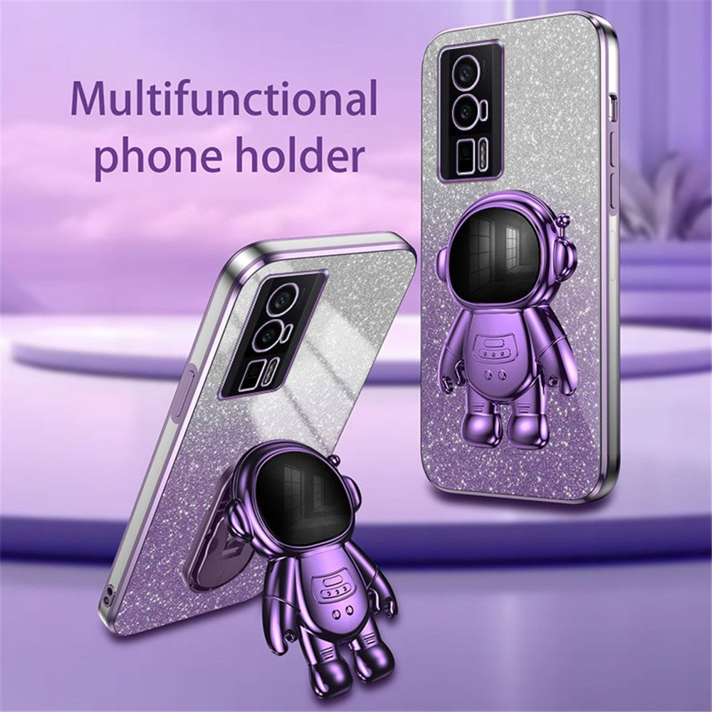 Xiaomi Redmi K60 5G / K60 Pro 5G / Poco F5 Pro 5G-skal PC+TPU-mobilskydd med Astronaut-stativ
