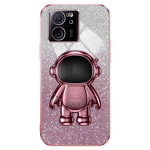 For Xiaomi Redmi K60 Ultra Glittery Powder Case PC+TPU Phone Cover with Astronaut Kickstand