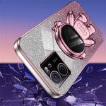 For Xiaomi Redmi K60 Ultra Glittery Powder Case PC+TPU Phone Cover with Astronaut Kickstand
