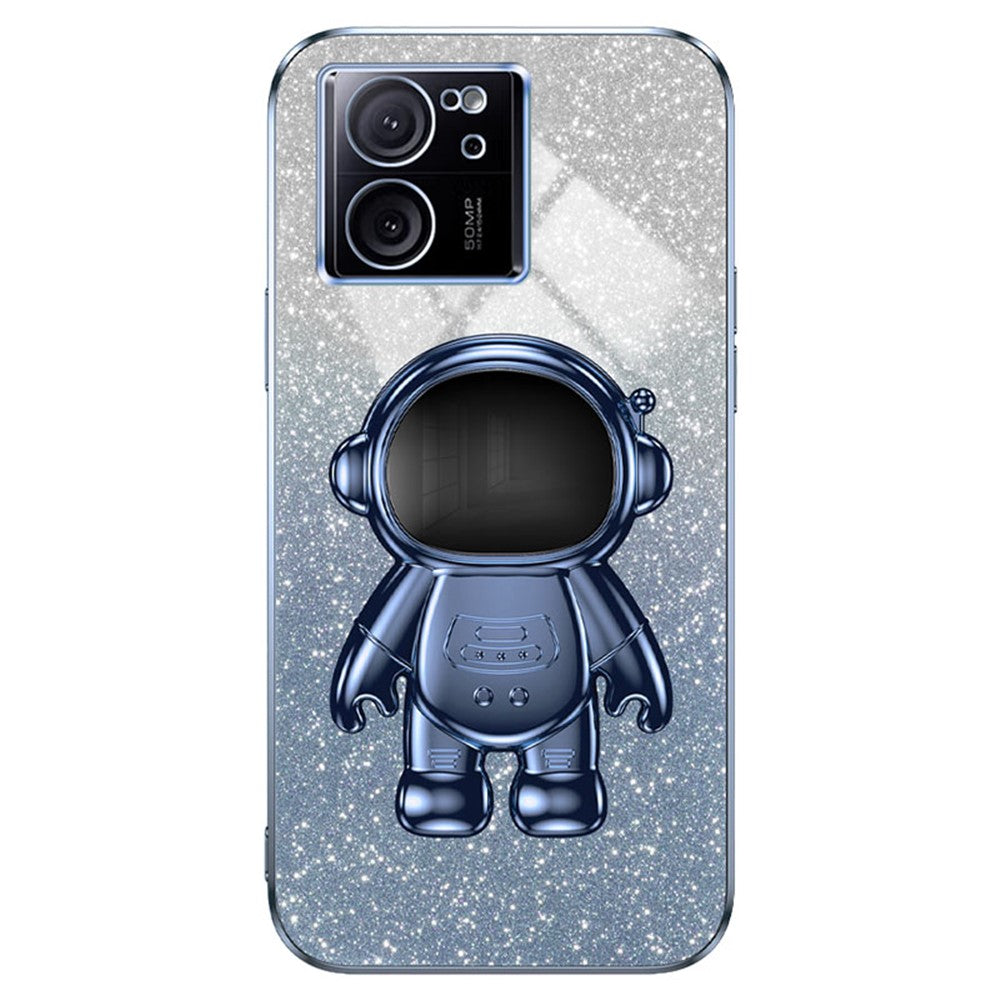 For Xiaomi Redmi K60 Ultra Glittery Powder Case PC+TPU Phone Cover with Astronaut Kickstand