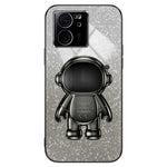 For Xiaomi Redmi K60 Ultra Glittery Powder Case PC+TPU Phone Cover with Astronaut Kickstand