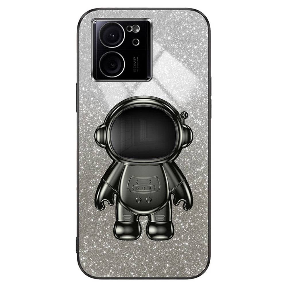 For Xiaomi Redmi K60 Ultra Glittery Powder Case PC+TPU Phone Cover with Astronaut Kickstand