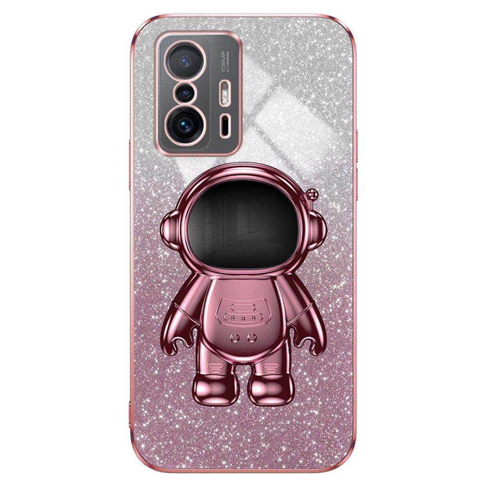 For Xiaomi 11T Pro 5G / 11T 5G Case PC+TPU Phone Cover with Astronaut Kickstand