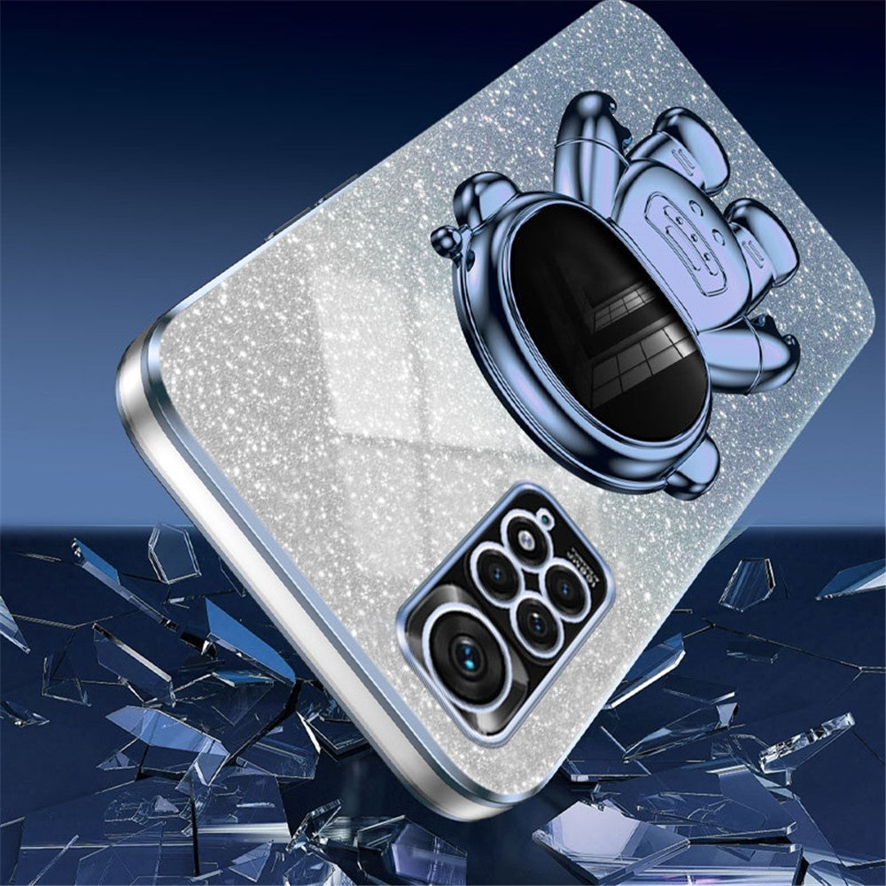 Xiaomi Redmi Note 11S 4G Astronaut Kickstand-skal PC+TPU-mobilskydd