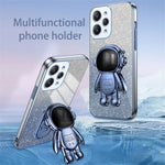 Phone Case for Xiaomi Redmi 12 4G Shockproof PC+TPU Phone Cover with Astronaut Kickstand