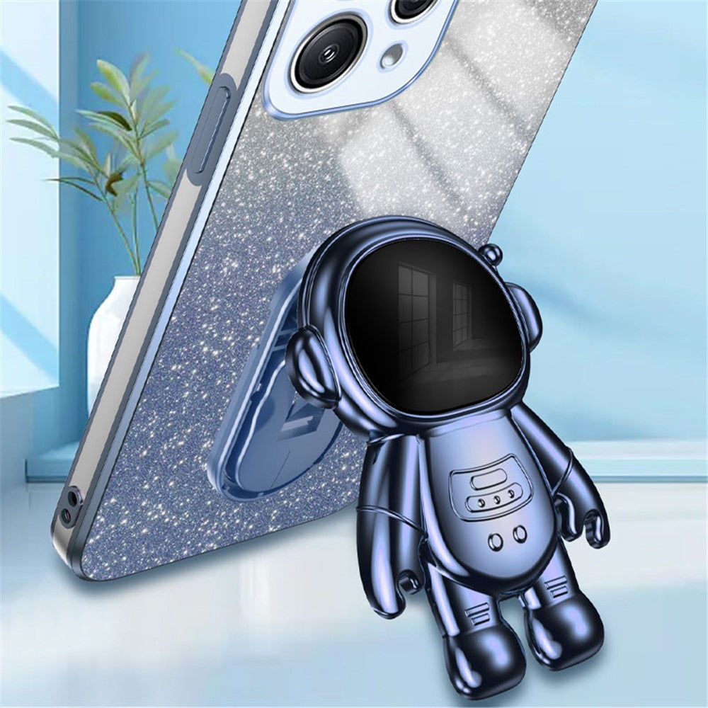 Phone Case for Xiaomi Redmi 12 4G Shockproof PC+TPU Phone Cover with Astronaut Kickstand
