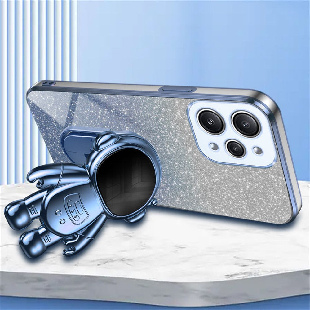 Phone Case for Xiaomi Redmi 12 4G Shockproof PC+TPU Phone Cover with Astronaut Kickstand