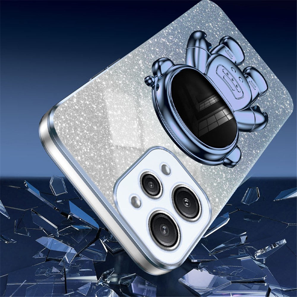 Phone Case for Xiaomi Redmi 12 4G Shockproof PC+TPU Phone Cover with Astronaut Kickstand