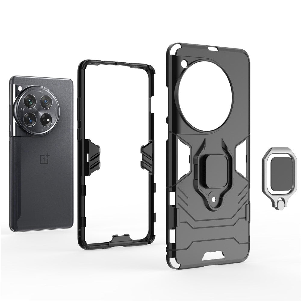 For OnePlus 12 5G Case PC +TPU Phone Cover with Ring Holder Kickstand