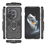 For OnePlus 12 5G Case PC +TPU Phone Cover with Ring Holder Kickstand