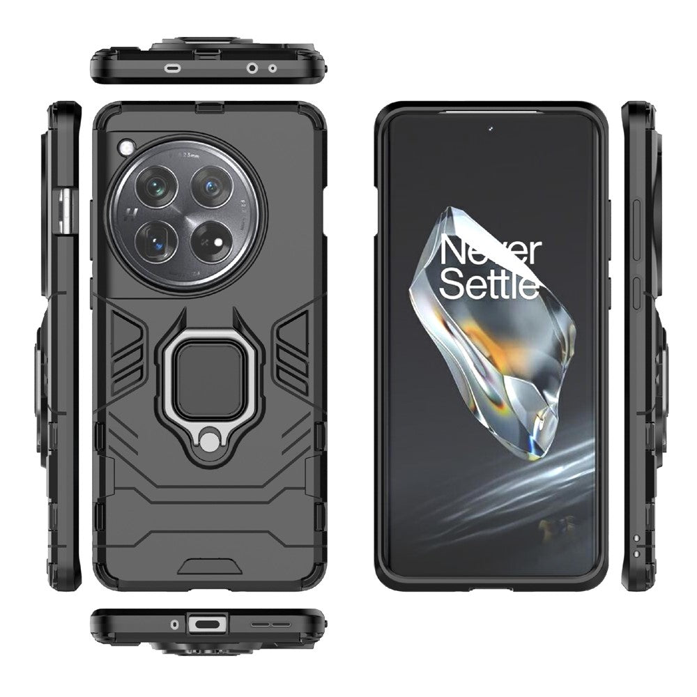 For OnePlus 12 5G Case PC +TPU Phone Cover with Ring Holder Kickstand