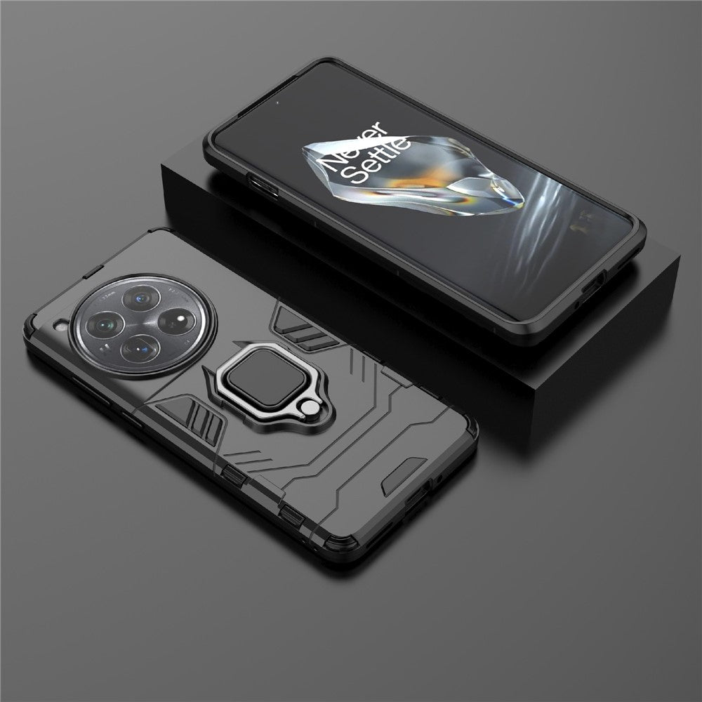 For OnePlus 12 5G Case PC +TPU Phone Cover with Ring Holder Kickstand