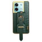 For Xiaomi Redmi Note 13 5G Cell Phone Case Wristband Design Electroplating Crocodile Texture Cover
