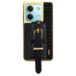For Xiaomi Redmi Note 13 5G Cell Phone Case Wristband Design Electroplating Crocodile Texture Cover
