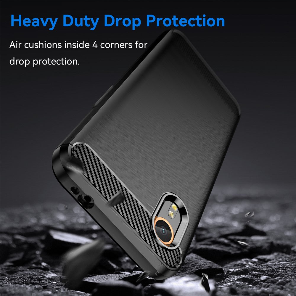 For Samsung Galaxy Xcover7 TPU Case Carbon Fiber Texture Mobile Phone Cover