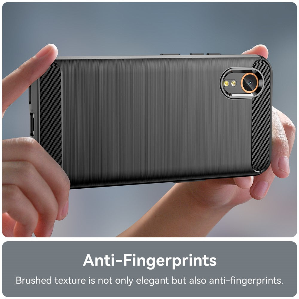 For Samsung Galaxy Xcover7 TPU Case Carbon Fiber Texture Mobile Phone Cover