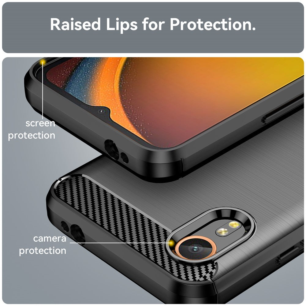 For Samsung Galaxy Xcover7 TPU Case Carbon Fiber Texture Mobile Phone Cover