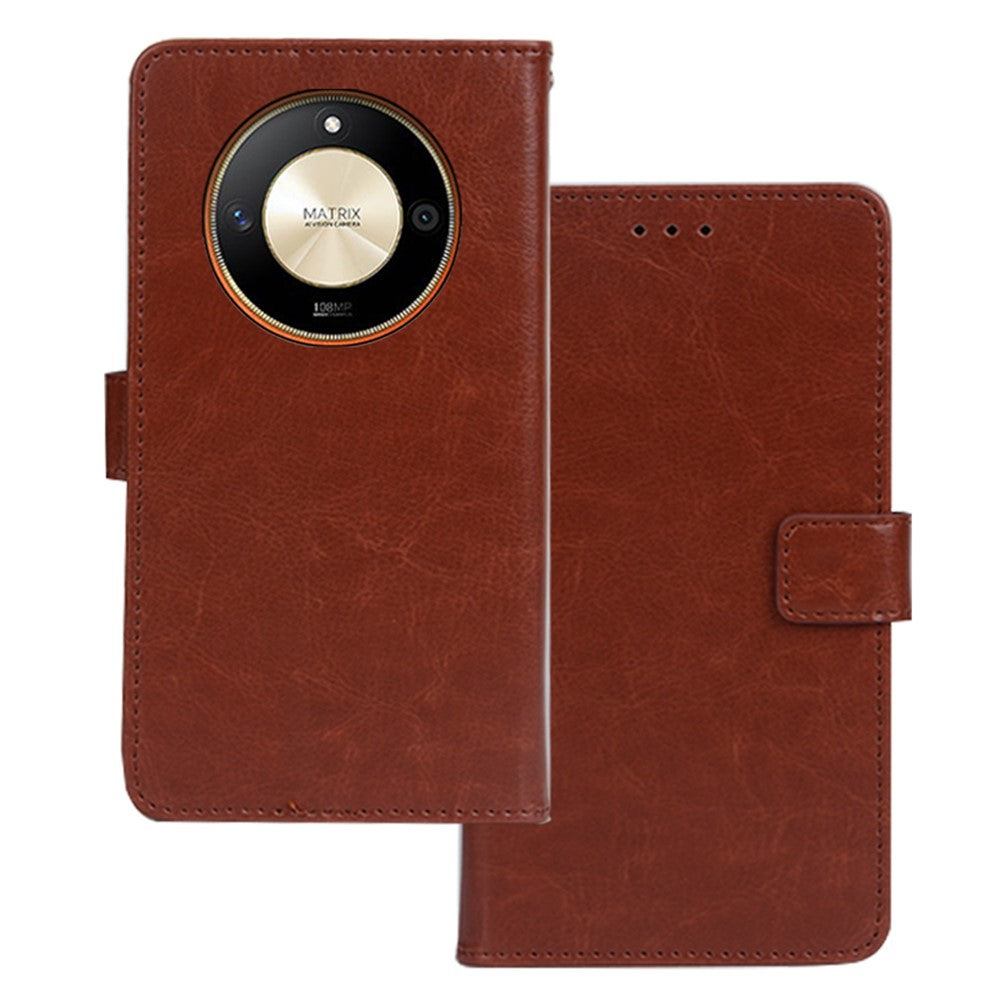 IDEWEI Til Honor X9b 5G / Magic6 Lite 5G Etui PU Læder Folio Telefoncover Crazy Horse Tekstur