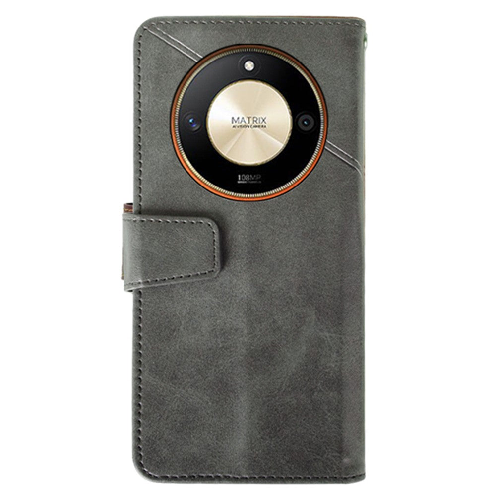 IDEWEI For Honor X9b 5G Case PU Leather Stand Phone Cover with Calf Texture