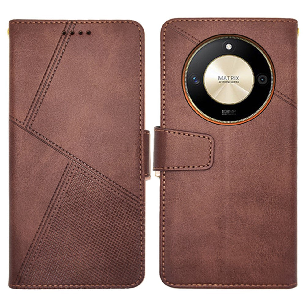 IDEWEI For Honor X9b 5G Case PU Leather Stand Phone Cover with Calf Texture
